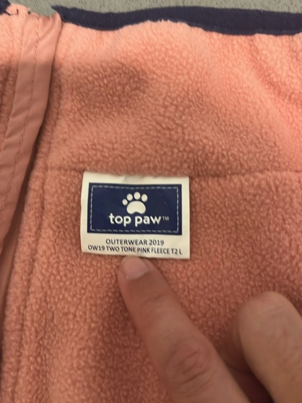 S/M Dog Plush Zip Jacket in Light Pink